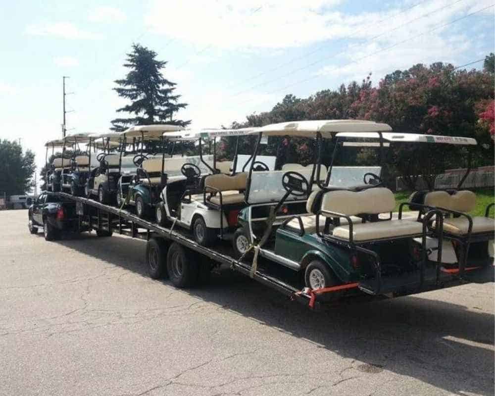 How to transport a golf cart on a trailer