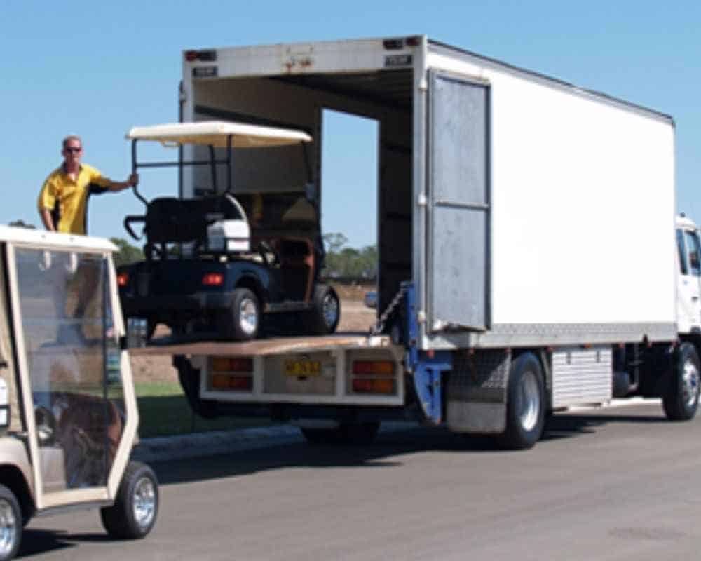 How to transport a golf cart in a truck